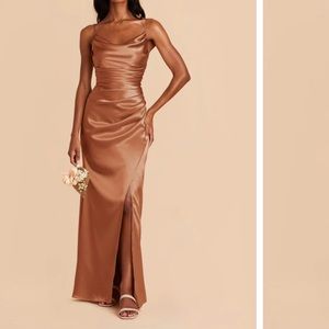 Birdy grey bridesmaids Lydia Dress in Satin Rust